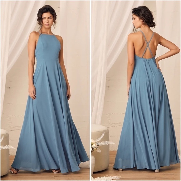 Lulu’s Mythical Kind of Love Slate Blue Maxi Dress - Picture 2 of 12